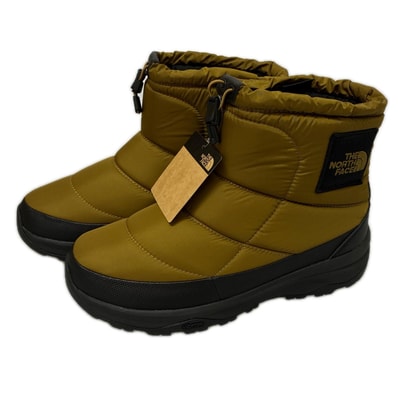 THE NORTH FACE ザノースフェイス ブーツ スノーブーツ ヌプシ ブーティ ウォータープルーフ ロゴ ショート SIZE 27cm NF52280 モスグリーン x ブラック