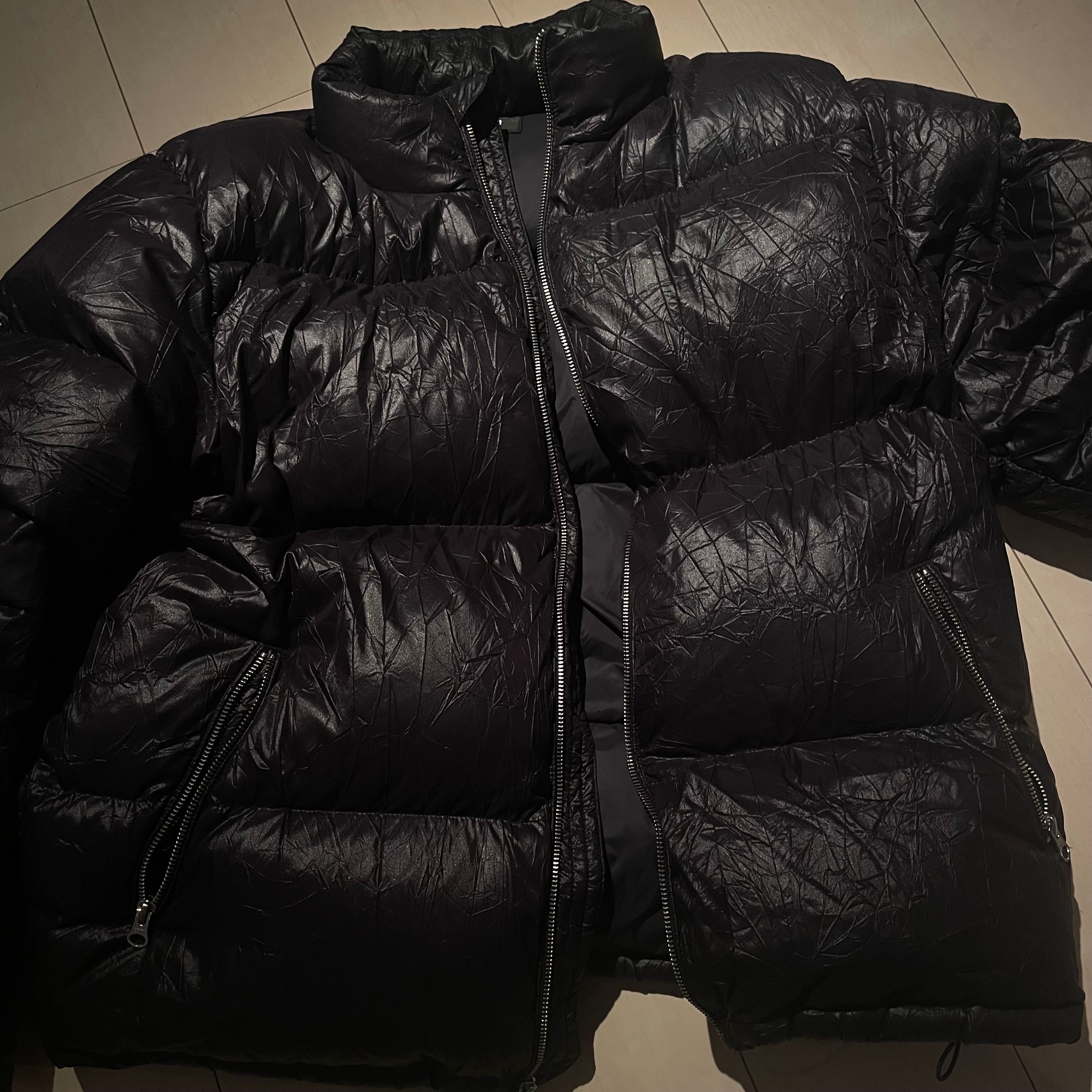 Stussy Down Puffer Wrinkled Nylon "Black"