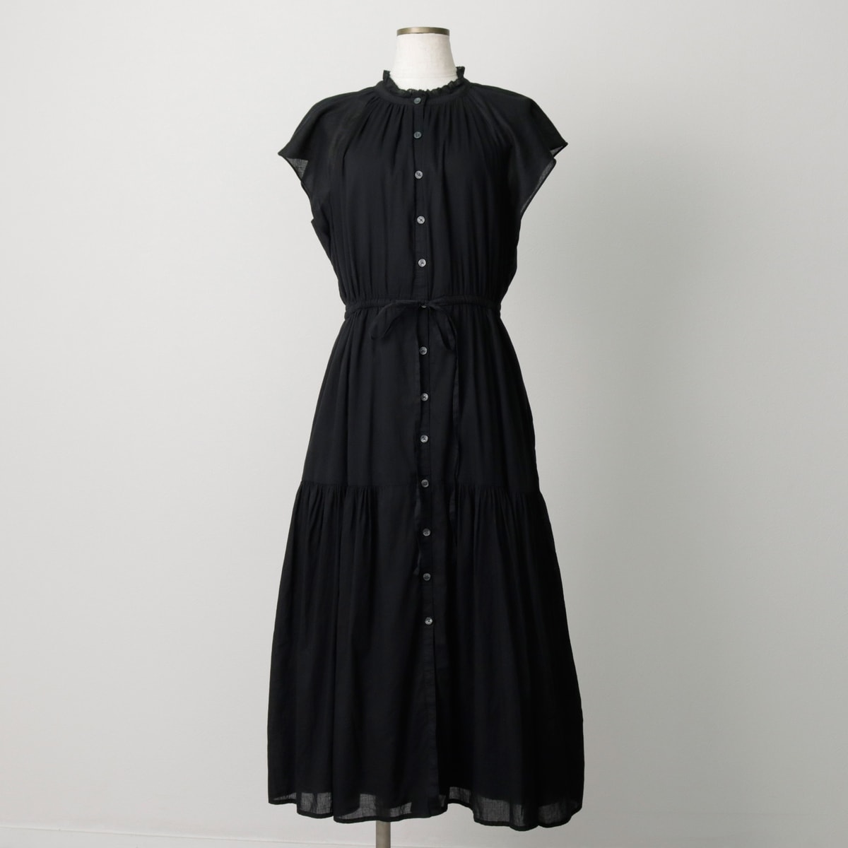 古着 ギャップ GAP ロング丈 前開き フレンチスリーブ 半袖 フレア ワンピース レディースM相当/eaa619396