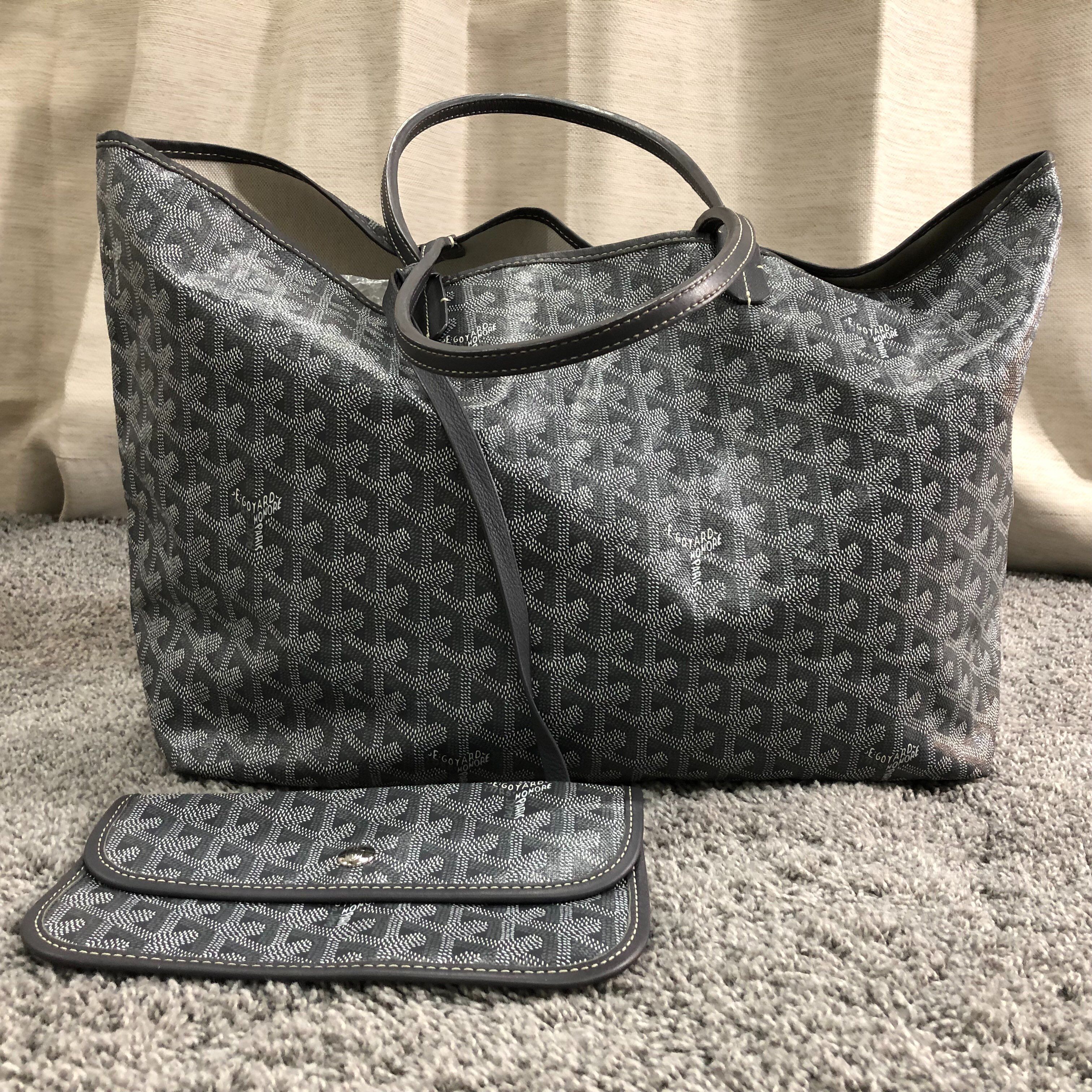 ゴヤール サンルイ PM ポーチ付き トートバッグ グレー