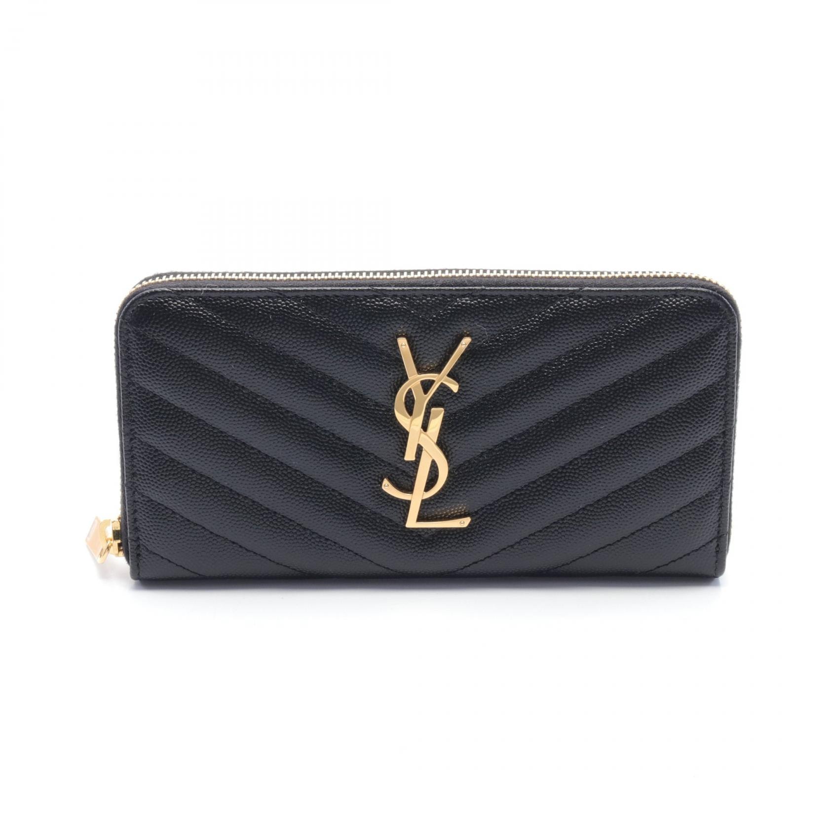 サンローランパリ SAINT LAURENT PARIS モノグラム サンローラン ラウンド長財布 財布 レザー レディース ブラック系 358094BOW011000 【新品】