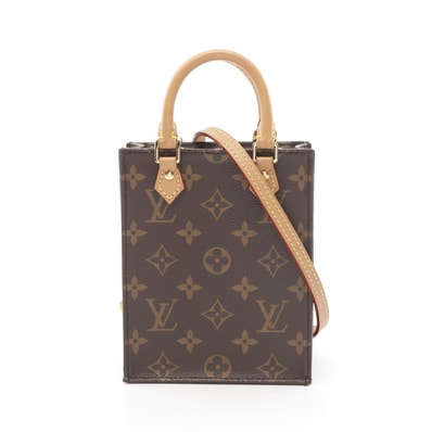 ルイ・ヴィトン LOUIS VUITTON プティット サックプラ ハンドバッグ バッグ PVCコーティングキャンバス レザー モノグラム レディース ブラウン系 M69442 【中古】