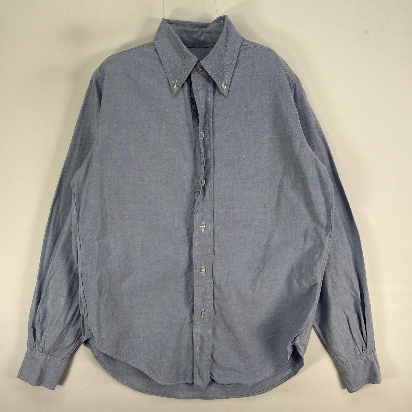 古着 60's~70's/60年代~70年代 ヴィンテージ ブルックスブラザーズ Brooks Brothers 長袖シャツ Makers 6ボタン 小さいサイズ XS  ブルー系 無地 メンズ