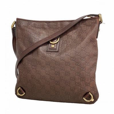 【6gd4646-k】グッチ ショルダーバッグ グッチシマ 131326 レザー ブラウン シャンパンゴールド金具【中古】レディース