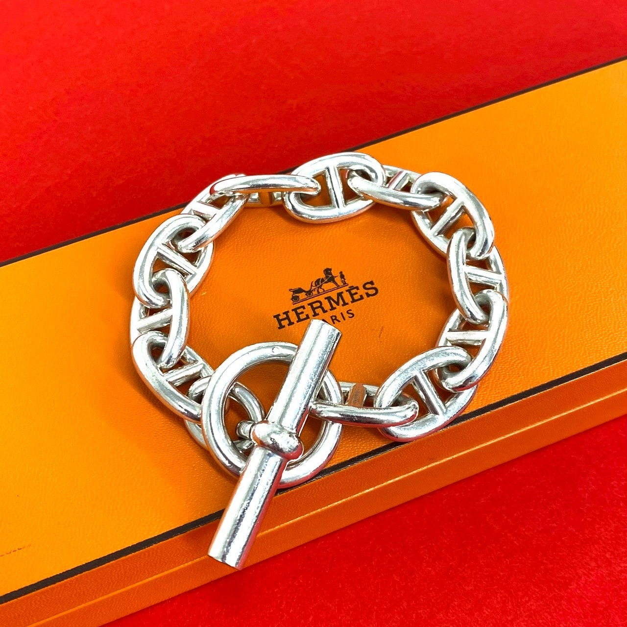 HERMES エルメス シェーヌダンクル TGM 12コマ ブレスレット シルバー925 ブレスレット シルバー
 40660