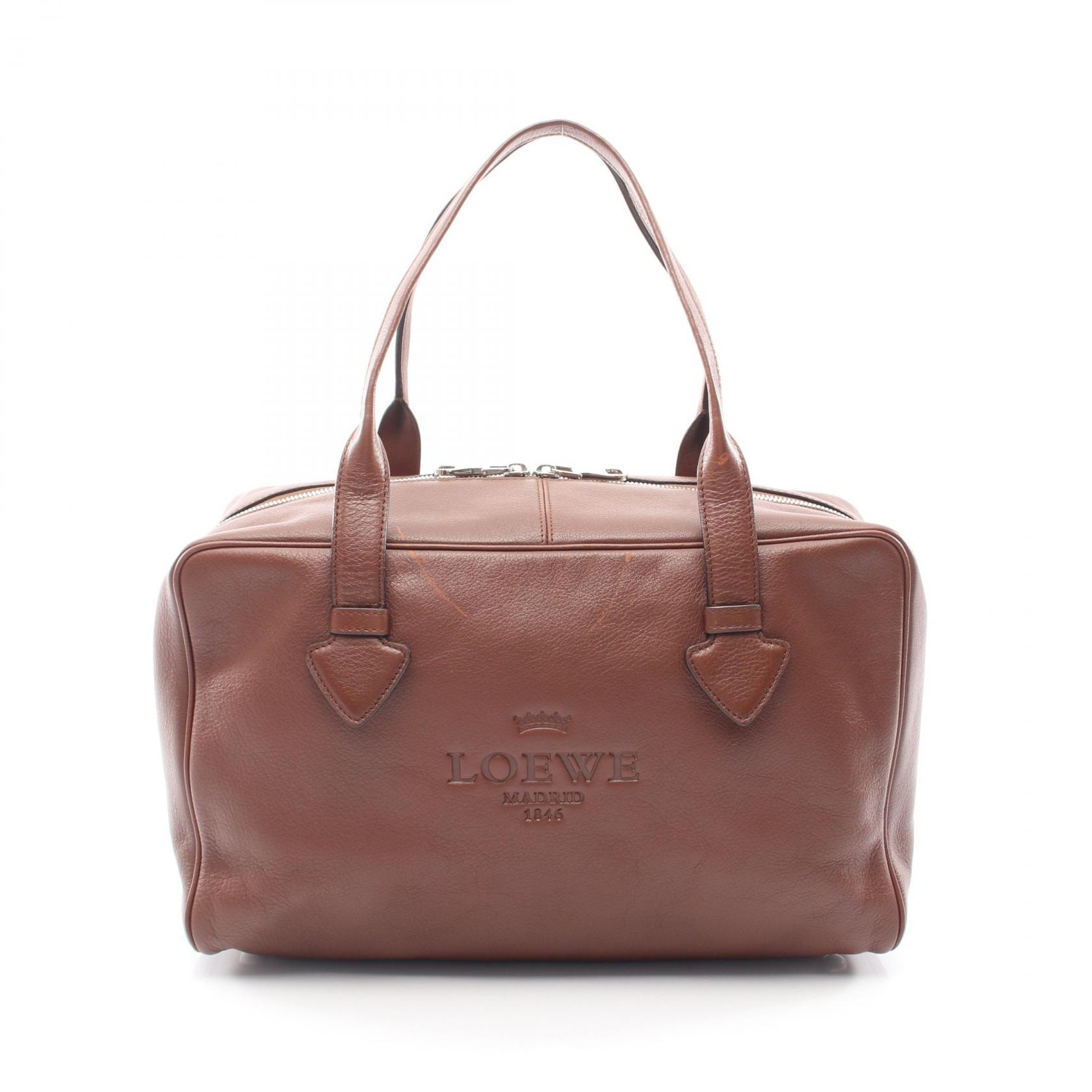 ロエベ LOEWE ヘリテージ トートバッグ バッグ レザー レディース ブラウン系 【中古】