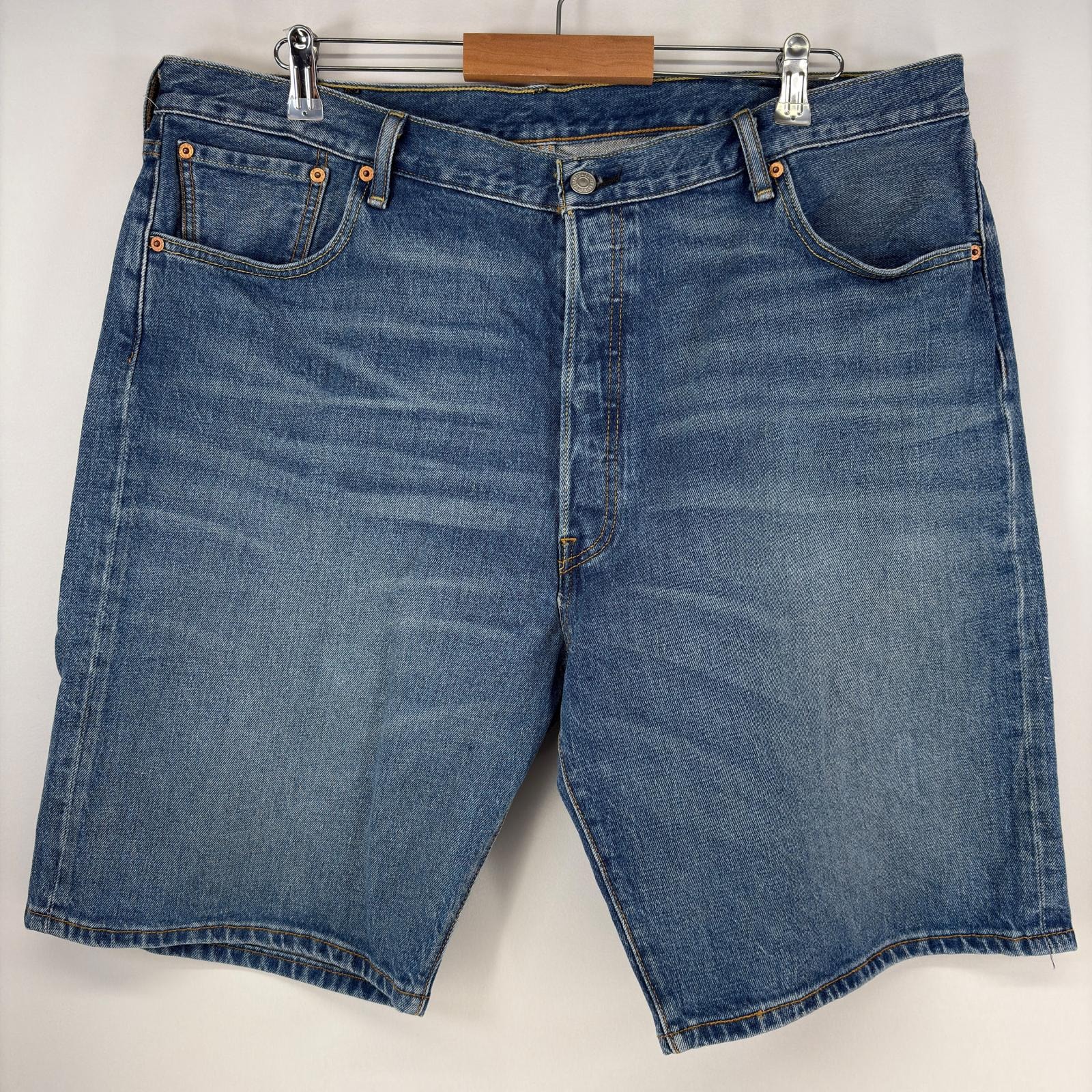 古着 リーバイス Levi's デニム ショートパンツ 5ポケット 501 ボタンフライ ヒゲ ハーフパンツ ジーパン w42  ブルー メンズ