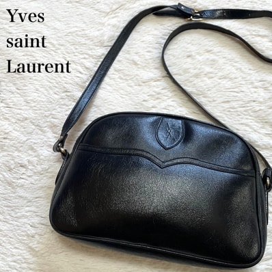 極美品 イヴサンローラン YSLロゴ オールレザー ショルダーバッグ ポシェット