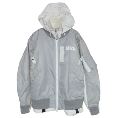 Sacai サカイ ジャケット CZ4678-097 × NIKE AS Womens NRG LAYERED JKT レイヤード ドッキング ブルゾン ジャケット グレー系 M【中古】