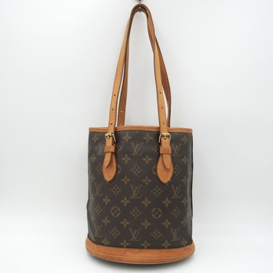 LOUIS VUITTON(ルイ・ヴィトン)モノグラム バケットPM ヴィンテージ ショルダーバッグ トートバッグ ブラウン PVC レザー ゴールド レディース M42238【中古】