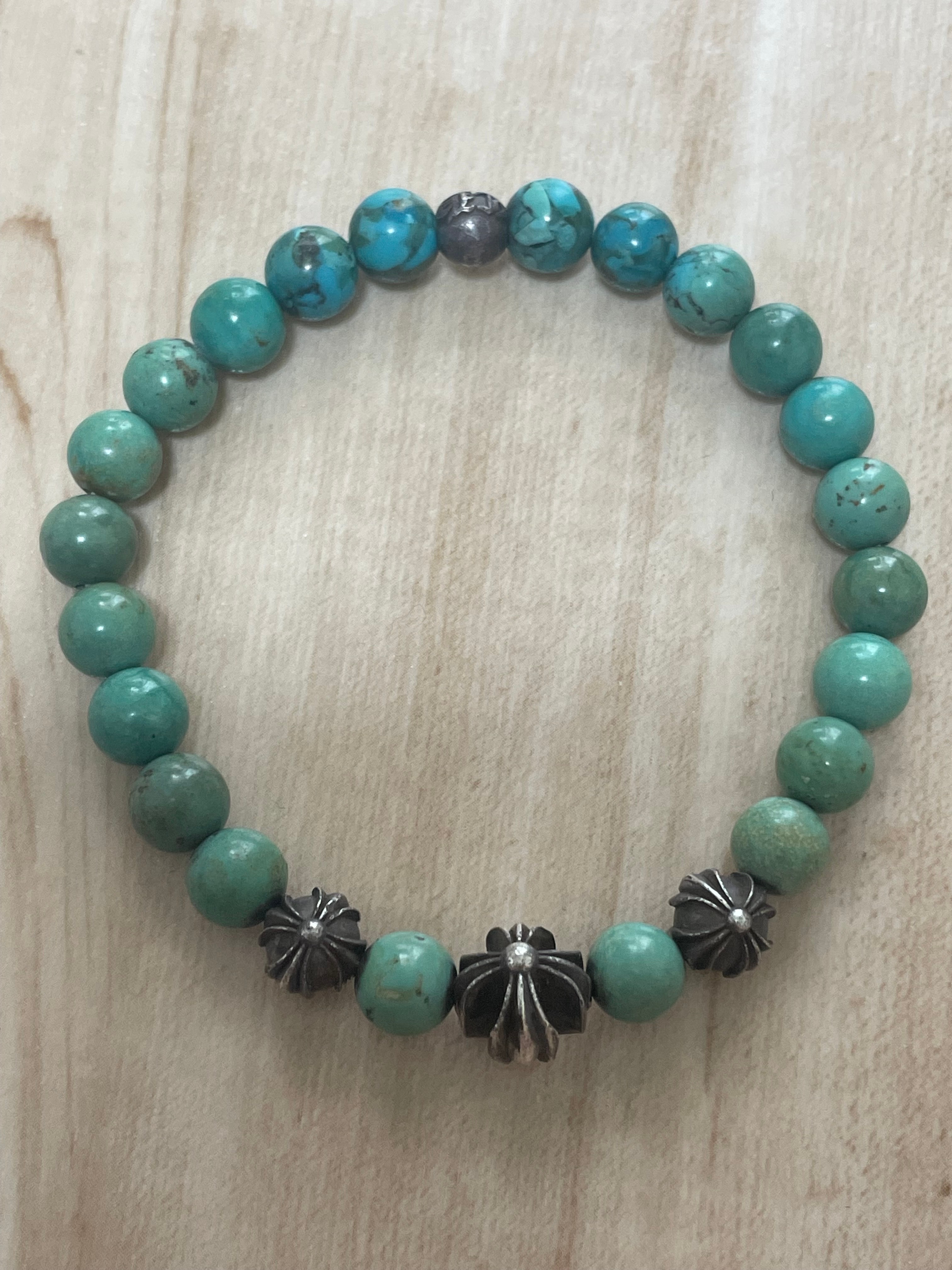 Chrome Hearts Beaded Bracelet 8mm V13 "Turquoise"