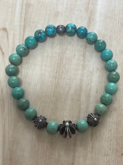 Chrome Hearts Beaded Bracelet 8mm V13 "Turquoise"