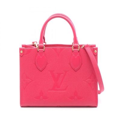 ルイ・ヴィトン LOUIS VUITTON オンザゴーPM 2WAY トートバッグ バッグ レザー モノグラム・アンプラント フリージア レディース ピンク系 M45660 【中古】