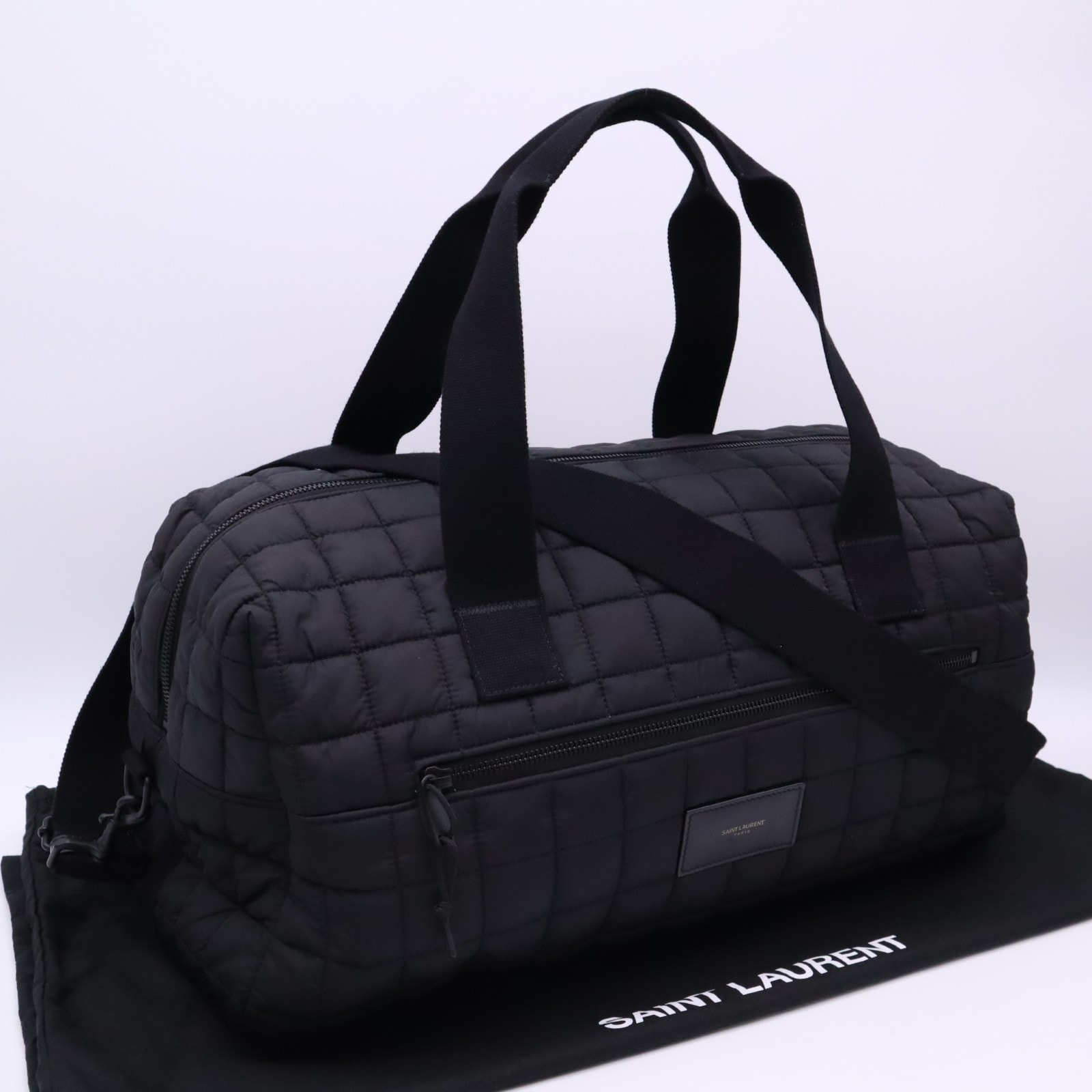 美品 SAINT LAURENT サンローラン ナイロン ヌックス ダッフ 594400 2wayボストンバッグ ブラック ナイロン メンズ