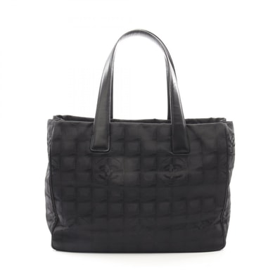 シャネル CHANEL ニュートラベルラインMM トートバッグ バッグ レザー ナイロンキャンバス レディース ブラック系 A15991 【中古】