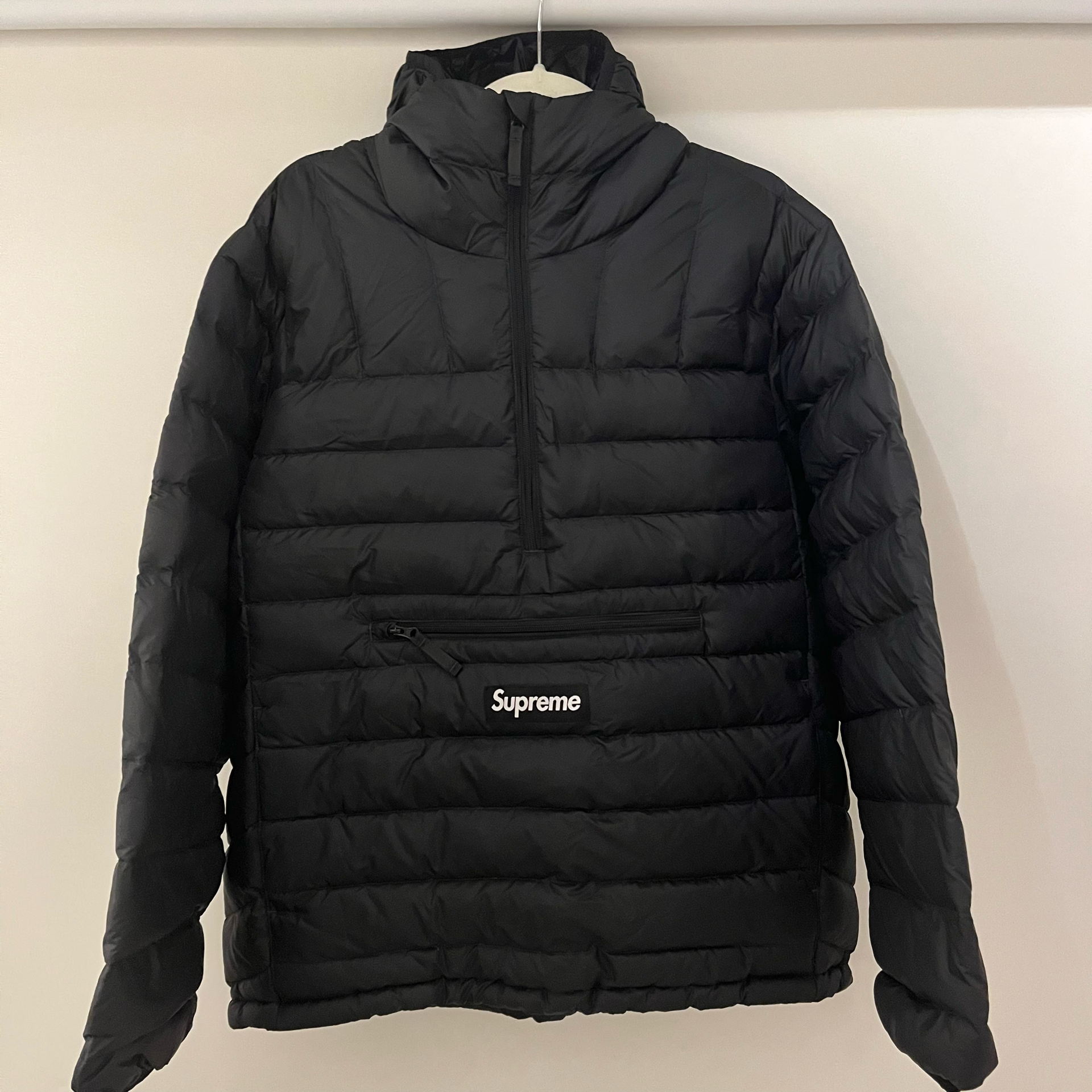 Supreme Micro Down Half Zip Hooded Pullover "Black"