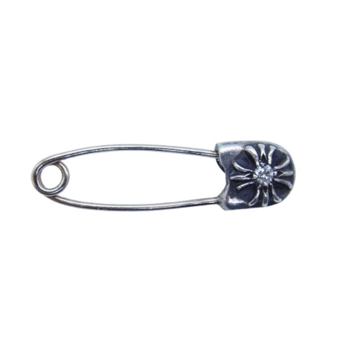 Chrome Hearts Small Safety Pin 1P Diamond "Silver"