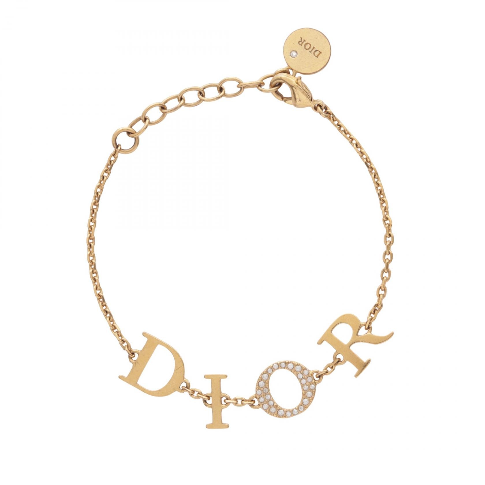 ディオール Dior Dio(r)evolution ディオレボリューション ブレスレット アクセサリー GP(ゴールドメッキ) ラインストーン レディース ゴールド系 / クリア系 【中古】