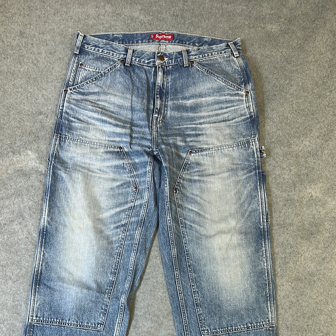 Supreme Worn Double Knee Painter Pant (25SS) "Denim"