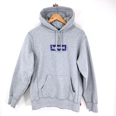 Supreme Bandana Box Logo Hooded Sweatshirt "Grey"