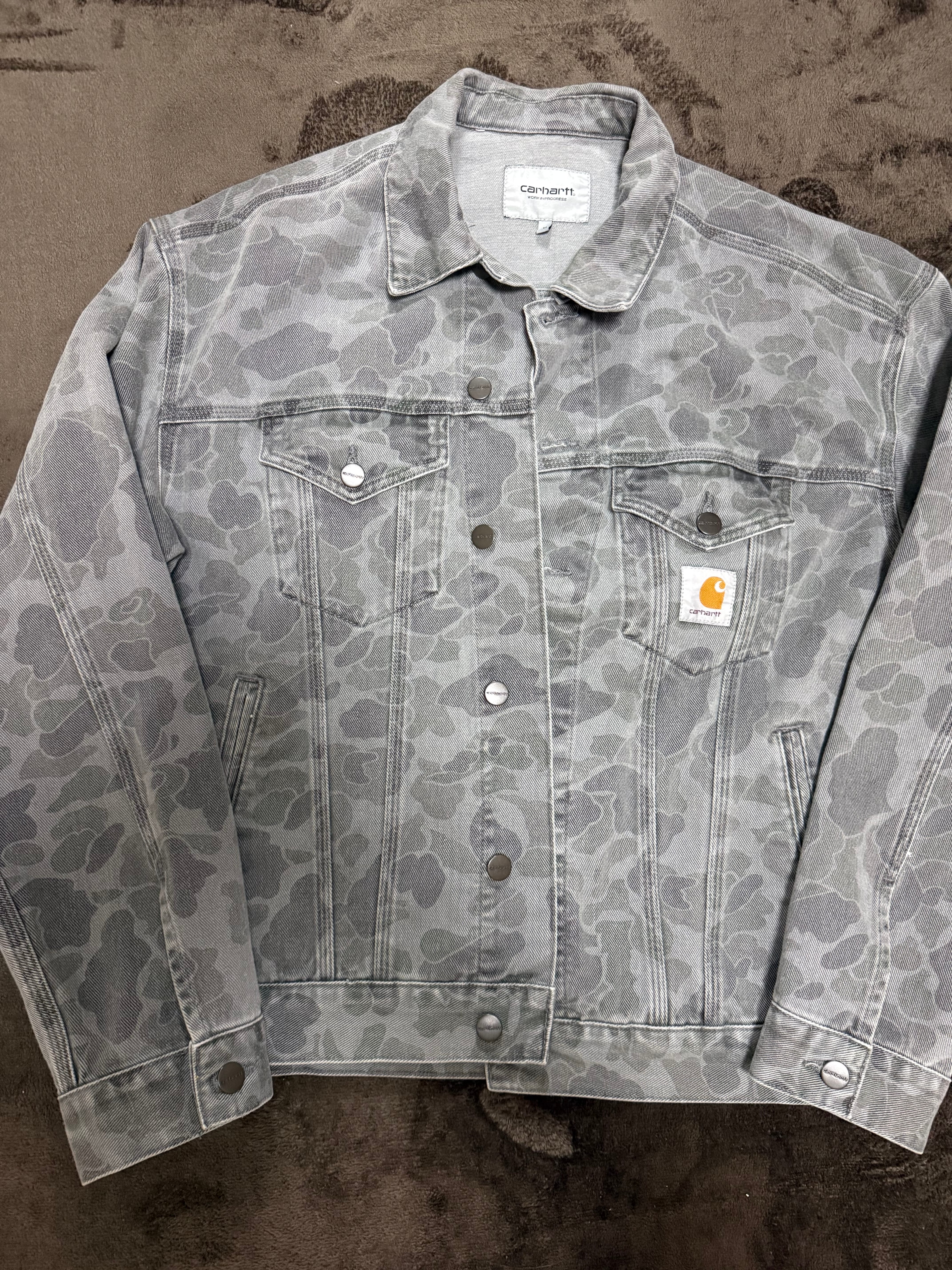 Carhartt WIP Duck Helston Jacket "Camo Duck, Black(Heavy Bleached)"