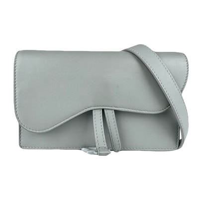 クリスチャンディオール Christian Dior ウエストバッグ ベルトバッグ レザー グレー レディース【中古】 z8919