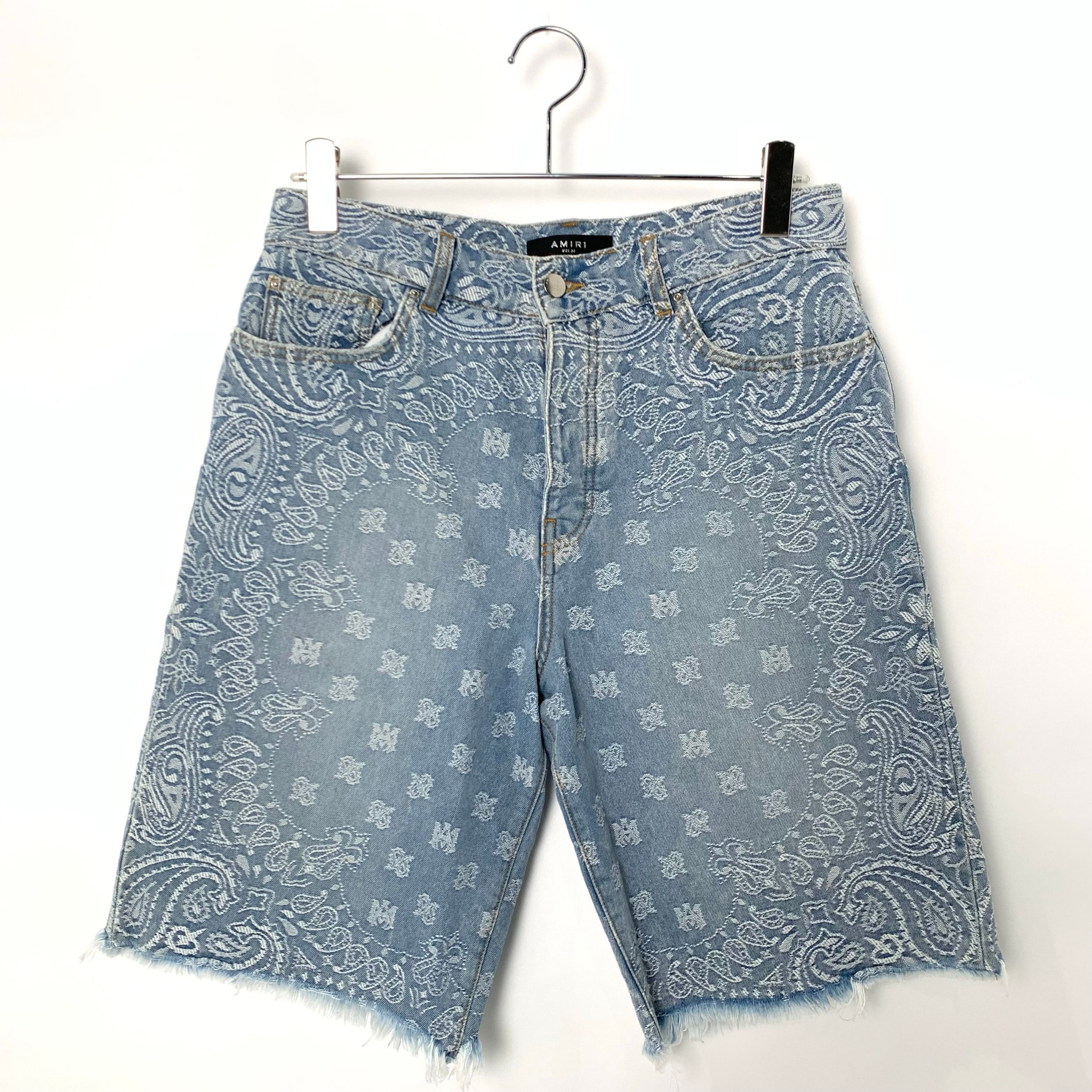 AMIRI Bandana Jacquard Skater Shorts "Perfect Indigo"