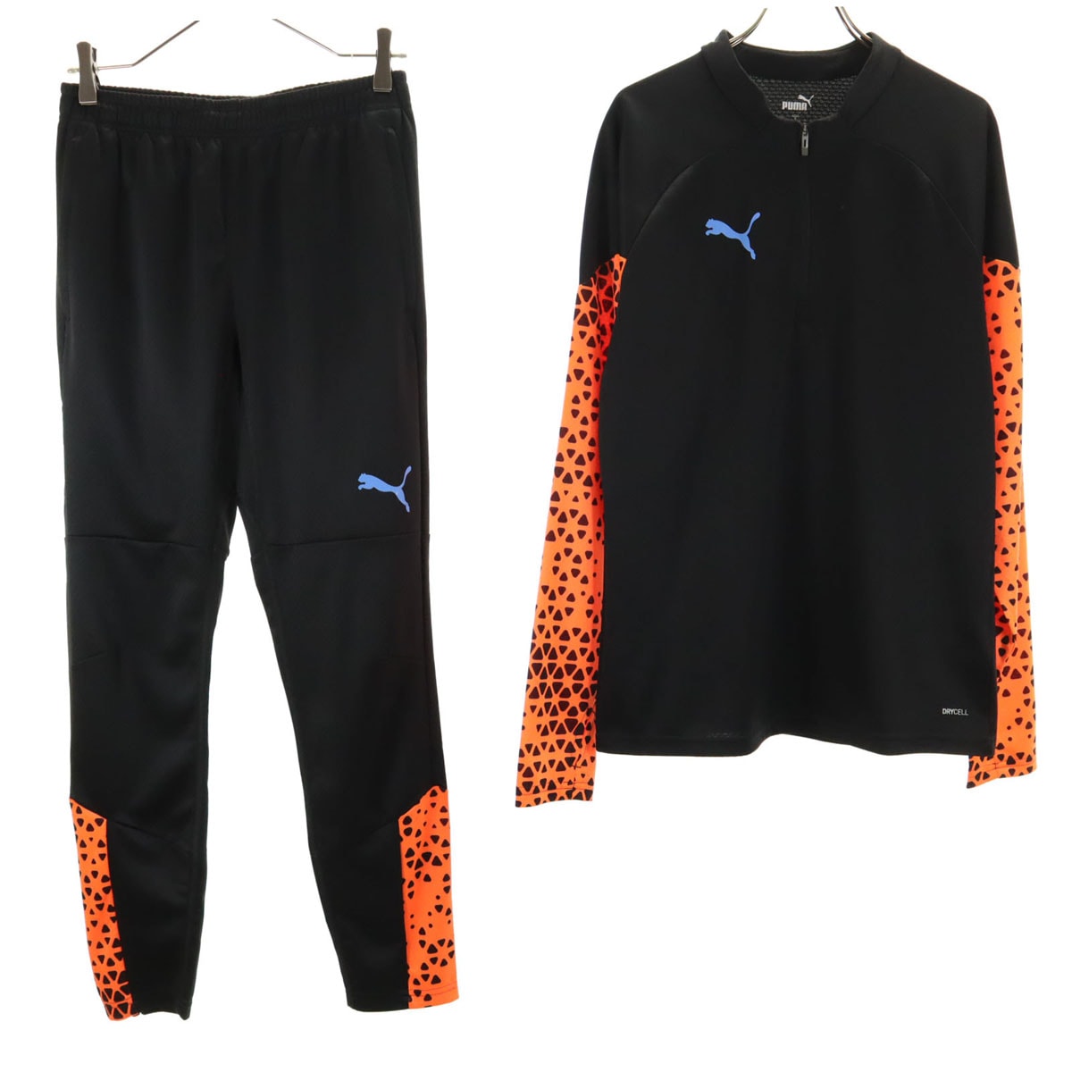 PUMA プーマ ハーフジップ ジャージジャケット 上下セットアップ S ブラック