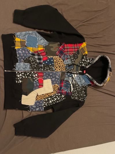 Supreme Patchwork Zip Up Hooded Sweatshirt "Multi"