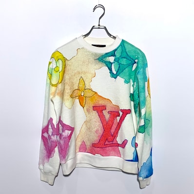 Louis Vuitton Watercolor Giant Monogram Sweatshirt "White"