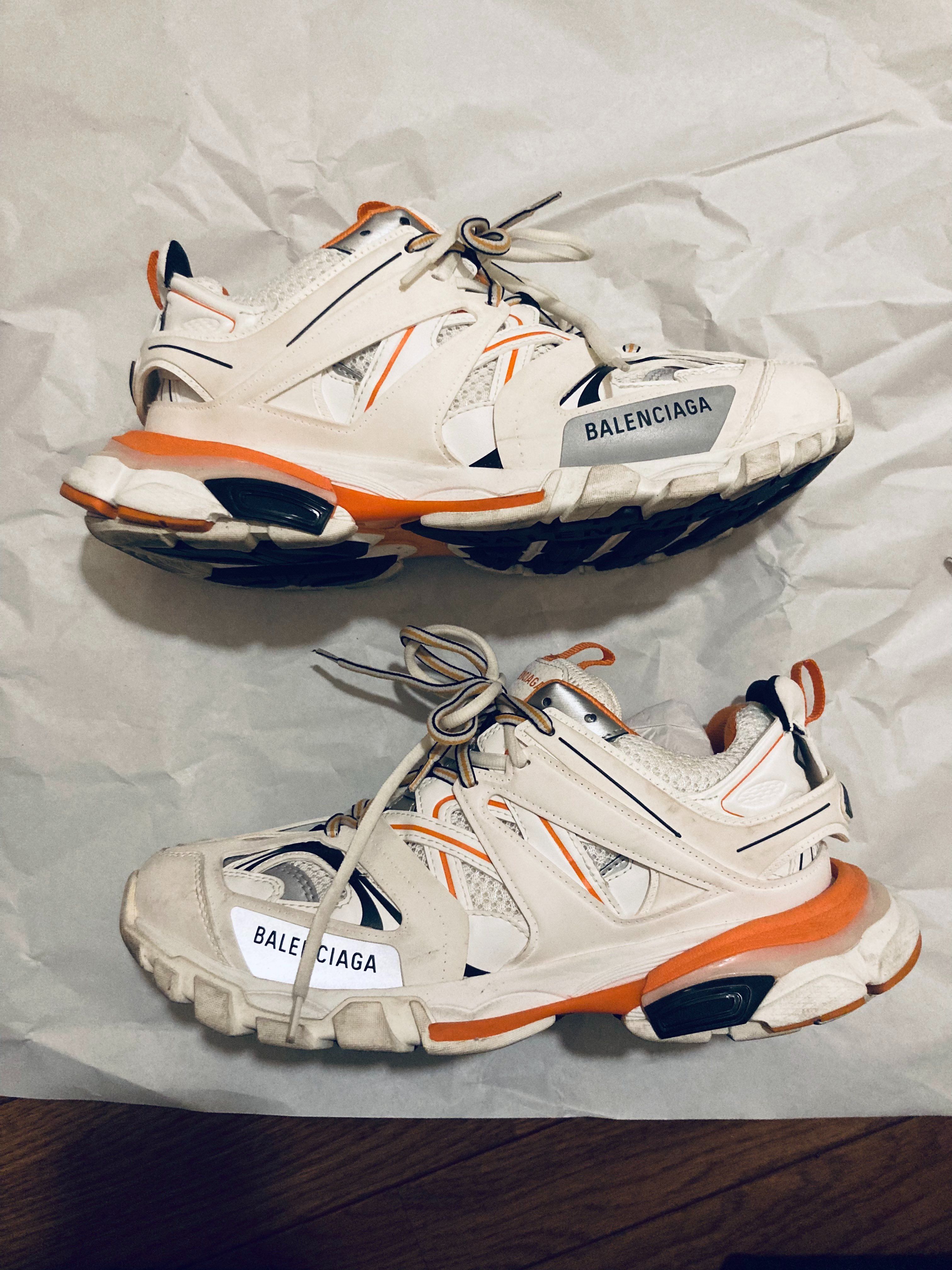 バレンシアガトラックスニーカー ホワイト×オレンジ