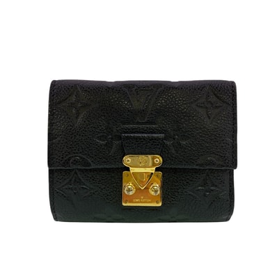 ルイヴィトン LOUIS VUITTON 三つ折り財布 モノグラムアンプラント ポルトフォイユ メティス コンパクトウォレット M80880 ブラック
