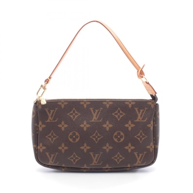 ルイ・ヴィトン LOUIS VUITTON ポシェットアクセソワール ハンドバッグ バッグ PVCコーティングキャンバス レザー モノグラム レディース ブラウン系 M51980 【中古】