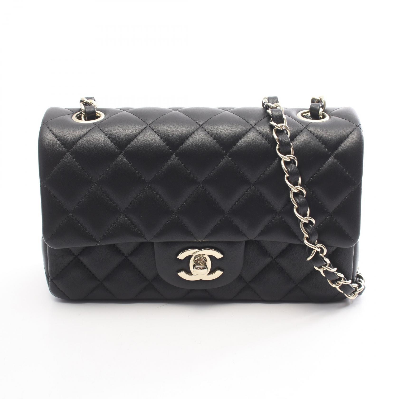 シャネル CHANEL ミニマトラッセ20 ショルダーバッグ バッグ ラムスキン(羊革) レディース ブラック系 A69900 【中古】
