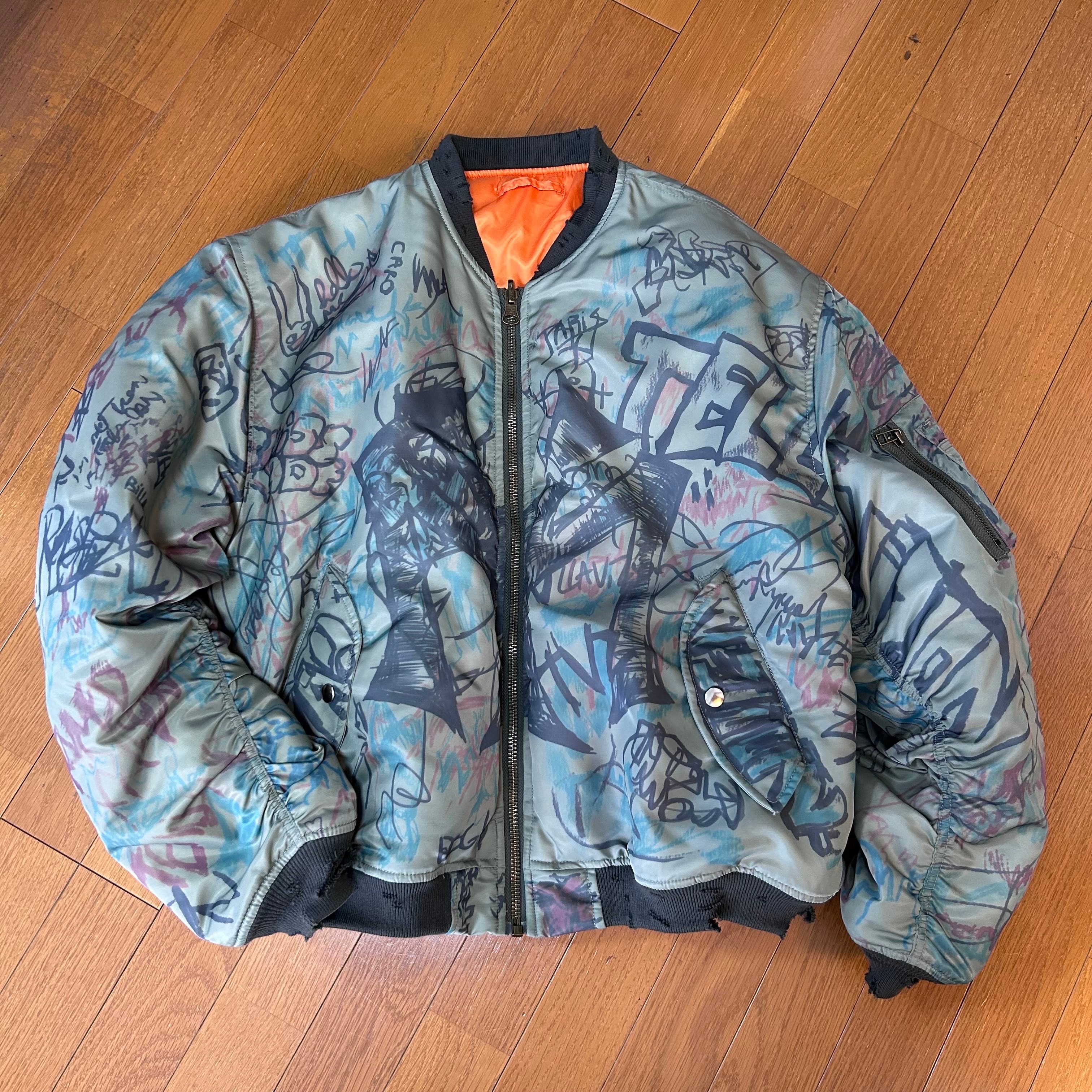 MOWALOLA モワローラ graffiti Bomber MA-1 M