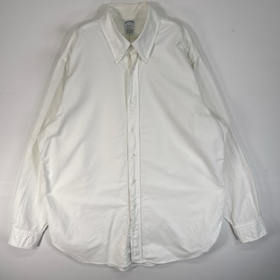 古着 ブルックスブラザーズ Brooks Brothers 長袖シャツ USA製 Makers ボタンダウン XL ホワイト 無地 メンズ