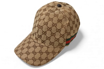 GUCCI Original GG Canvas Baseball Hat With Web "Beige/Ebony"
