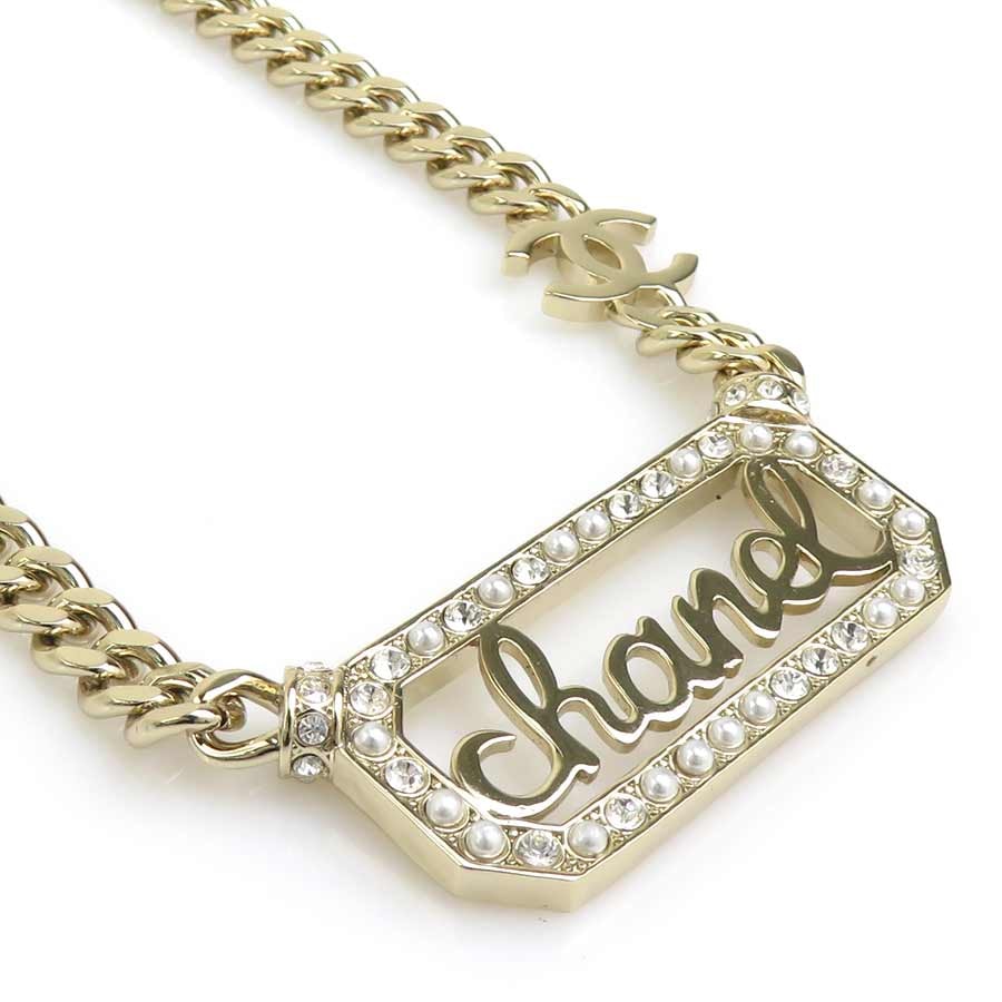 シャネル CHANEL ネックレス メタル/フェイクパール/ラインストーン ゴールド レディース【中古】 h32608a