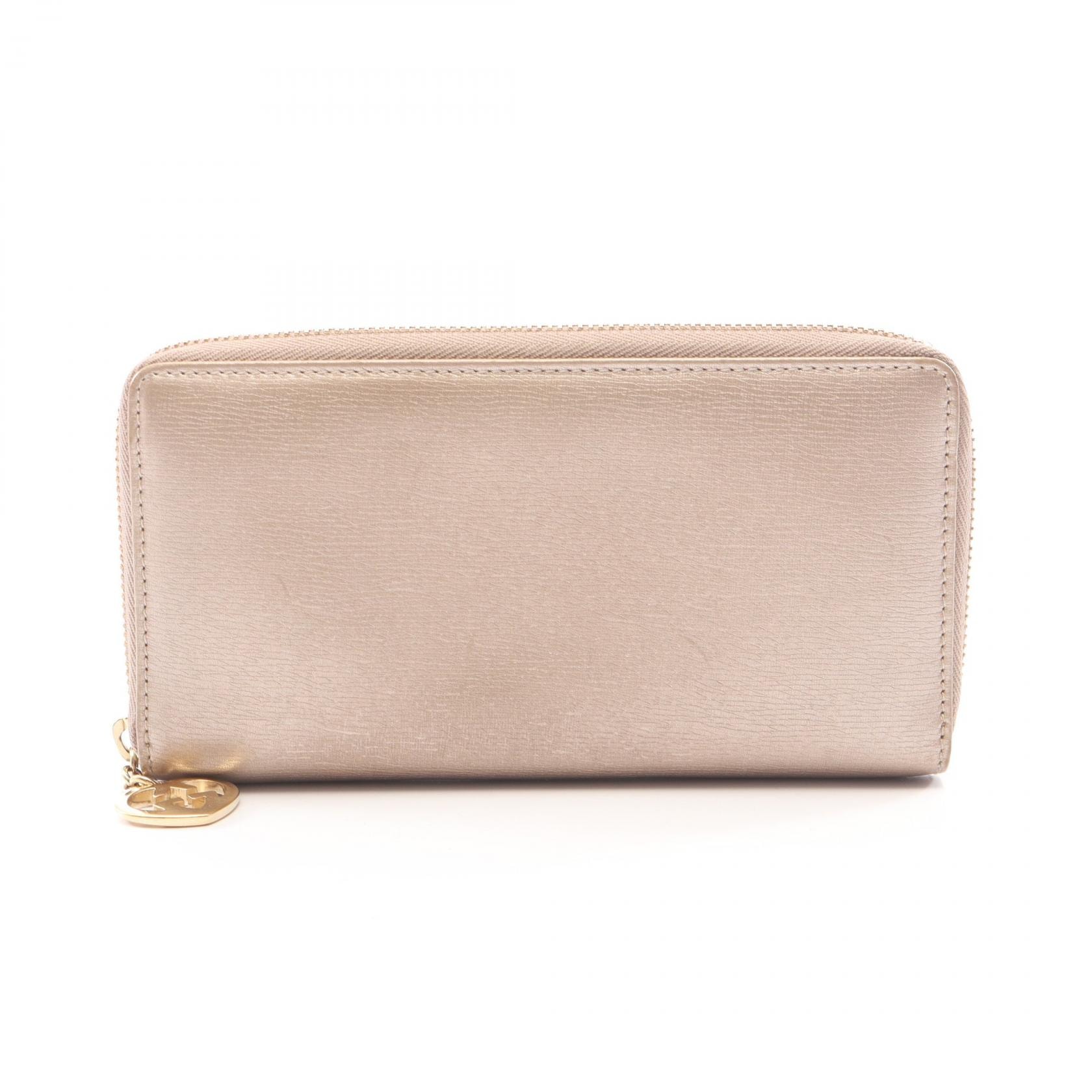 グッチ GUCCI ラブリー ラウンド長財布 財布 レザー レディース ゴールド系 308005 【中古】