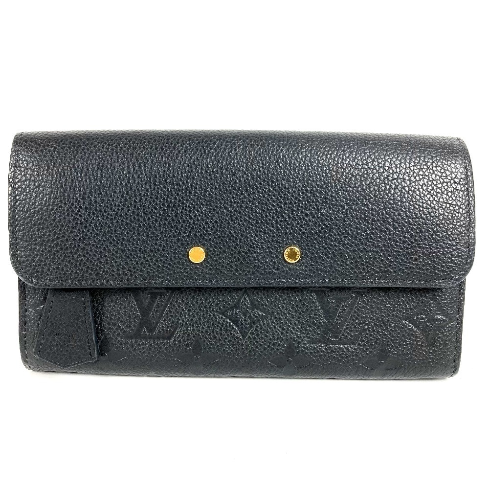 ルイヴィトン LOUIS VUITTON ポルトフォイユポンヌフ  M61833 モノグラムアンプラント ロングウォレット フラップ 財布 長財布 モノグラムアンプラントレザー ノワール ブラック