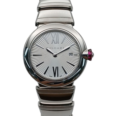 BVLGARI ブルガリ ルチェア LVCA 自動巻き 1P 28mm シェル文字盤 腕時計 LU28C6SSD ステンレススチール シルバー クオーツ レディース【中古】