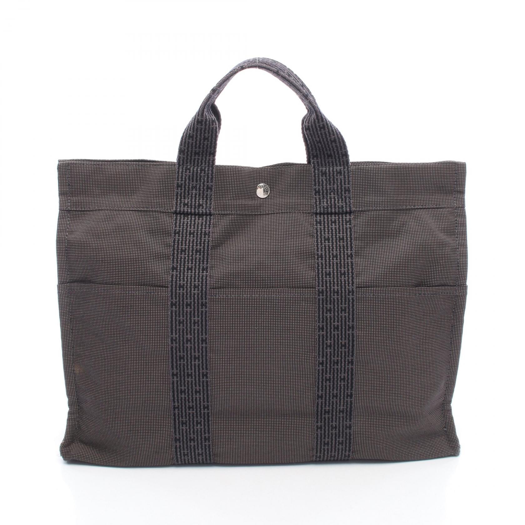 エルメス HERMES エールラインMM トートバッグ バッグ キャンバス メンズ レディース グレー系 【中古】