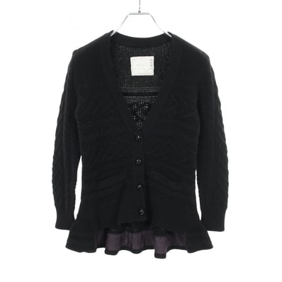 サカイ Sacai ケーブルニット カーディガン 衣料品 トップス ウール レディース ブラック系 11-01449 【中古】
