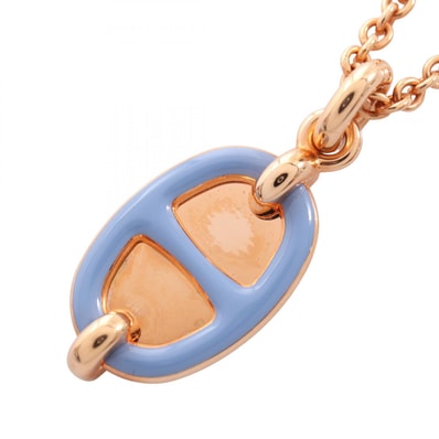 エルメス HERMES シェーヌダンクル ミニマイヨンPM ネックレス ジュエリー GP(ゴールドメッキ) レディース ゴールド系 / ブルー系 【中古】