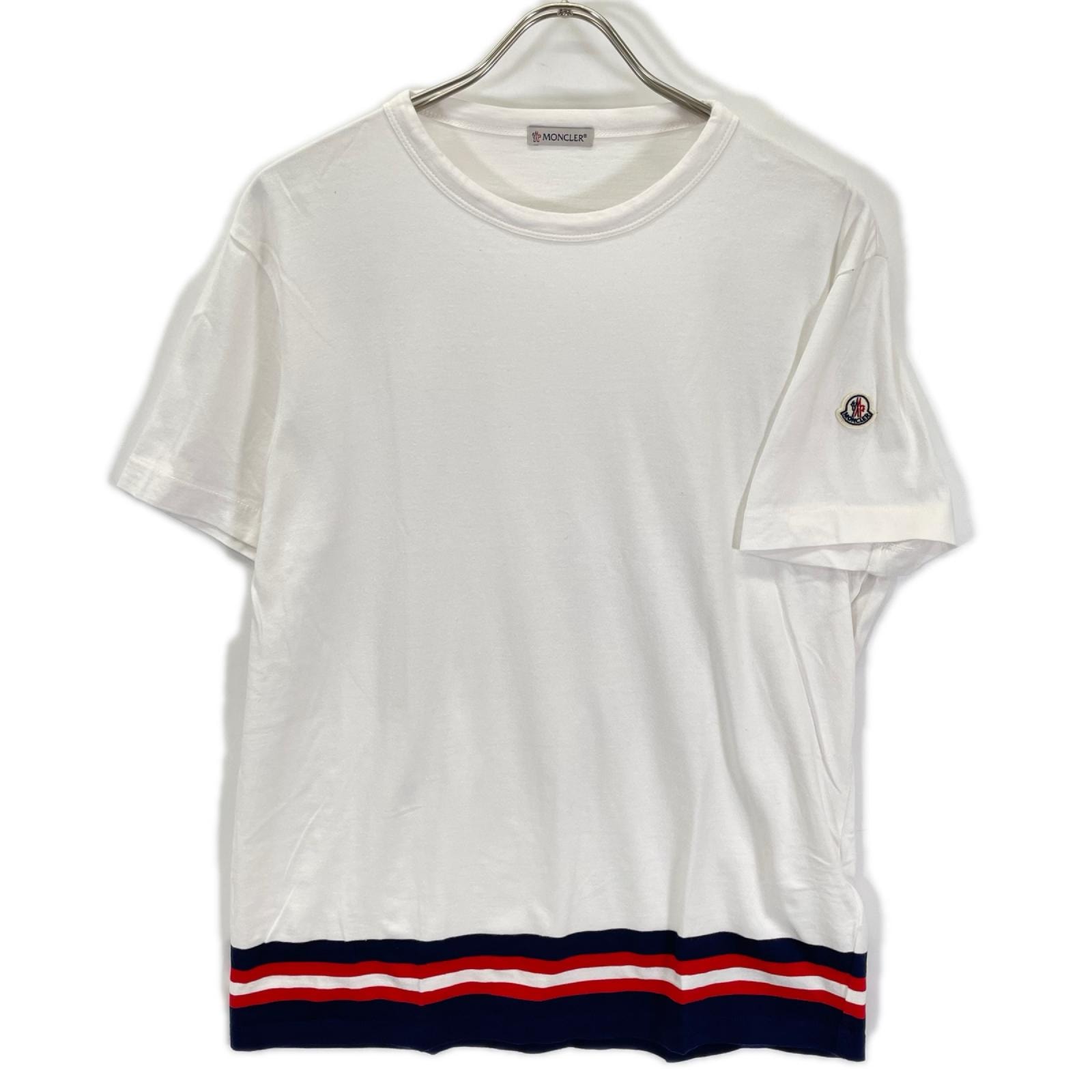 モンクレール C10918016900 ホワイト トリコロール Tシャツ L