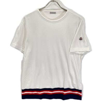 モンクレール C10918016900 ホワイト トリコロール Tシャツ L