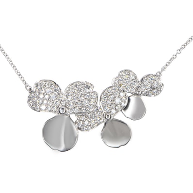 TIFFANY&Co. ティファニー ペーパーフラワー ダイヤモンド クラスター ネックレス Pt950 ダイヤモンド シルバー【中古】