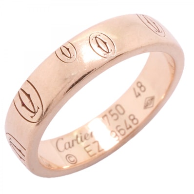 【6jfb0105】カルティエ リング ハッピーバースデー K18PG ピンクゴールド #48【中古】レディース