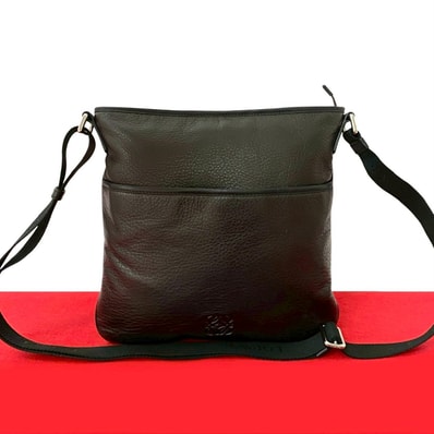 LOEWE ロエベ アナグラム ロゴ レザー ナイロン ショルダーバッグ ブラウン
951-8