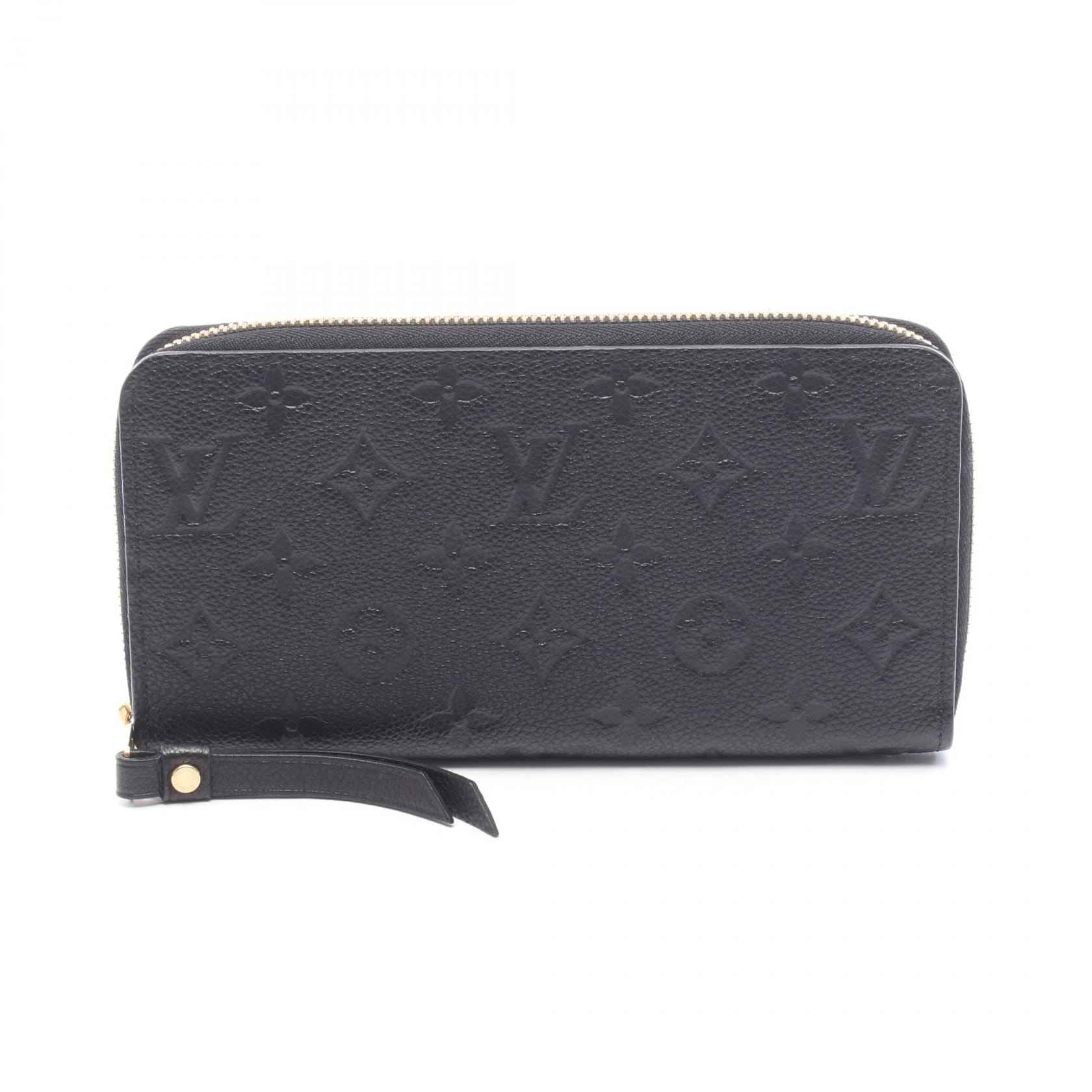 ルイ・ヴィトン LOUIS VUITTON ジッピーウォレット モノグラムアンプラント ノワール ラウンド長財布 財布 レザー レディース ブラック系 M61864 【中古】